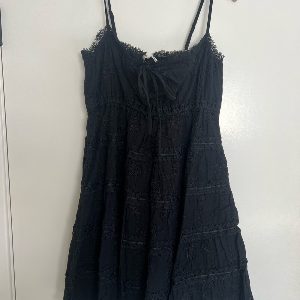 Abercrombie & Fitch Charcoal Embroidered Dress